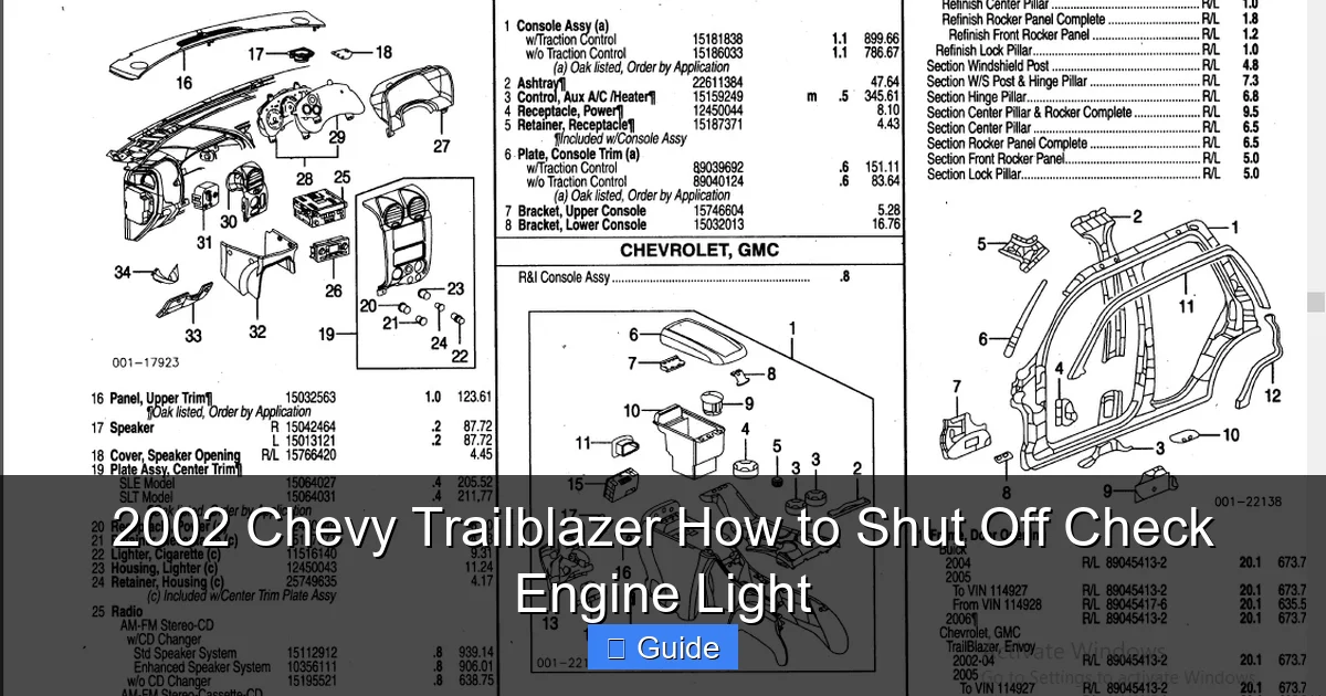 2002 Chevy Trailblazer How to Shut Off Check Engine Light
