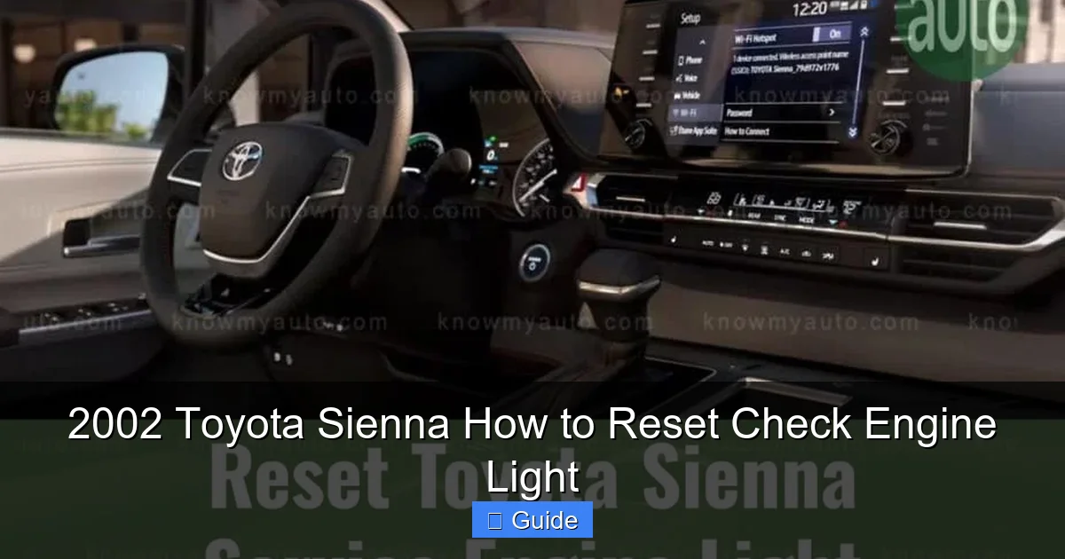 2002 Toyota Sienna How to Reset Check Engine Light