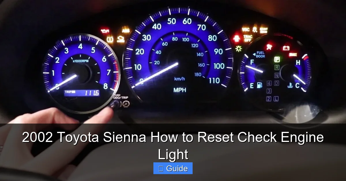 2002 Toyota Sienna How to Reset Check Engine Light