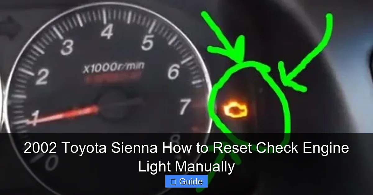 2002 Toyota Sienna How to Reset Check Engine Light Manually