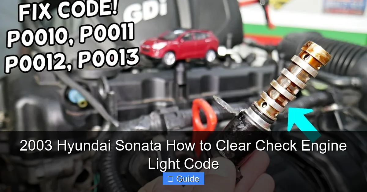 2003 Hyundai Sonata How to Clear Check Engine Light Code