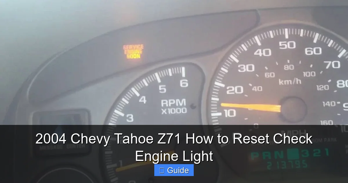 2004 Chevy Tahoe Z71 How to Reset Check Engine Light