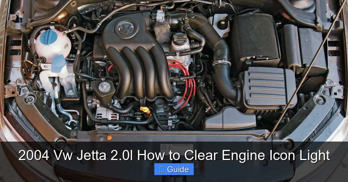 2004 Vw Jetta 2.0l How to Clear Engine Icon Light