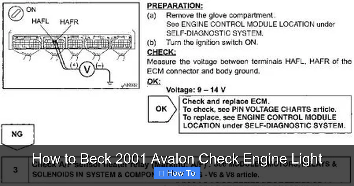 How to Beck 2001 Avalon Check Engine Light