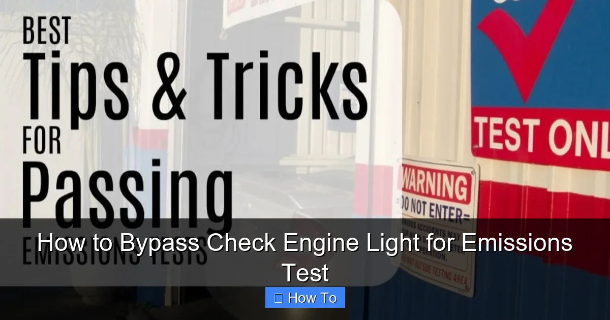 How to Bypass Check Engine Light for Emissions Test