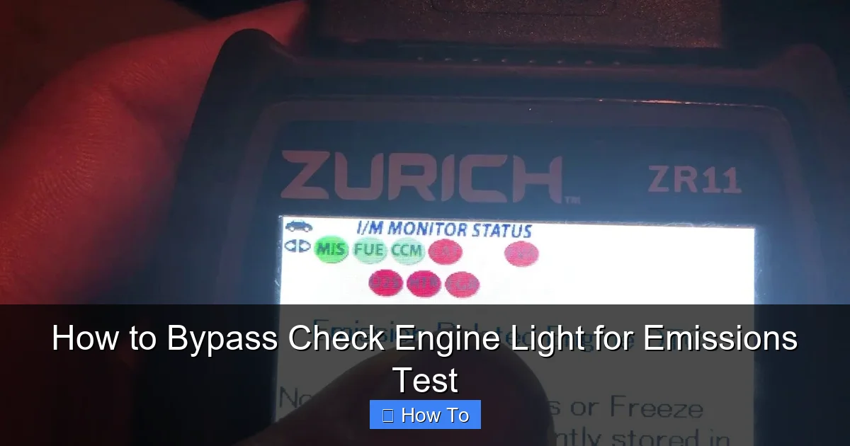 How to Bypass Check Engine Light for Emissions Test