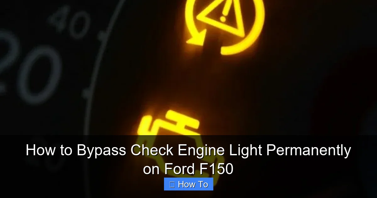 How to Bypass Check Engine Light Permanently on Ford F150