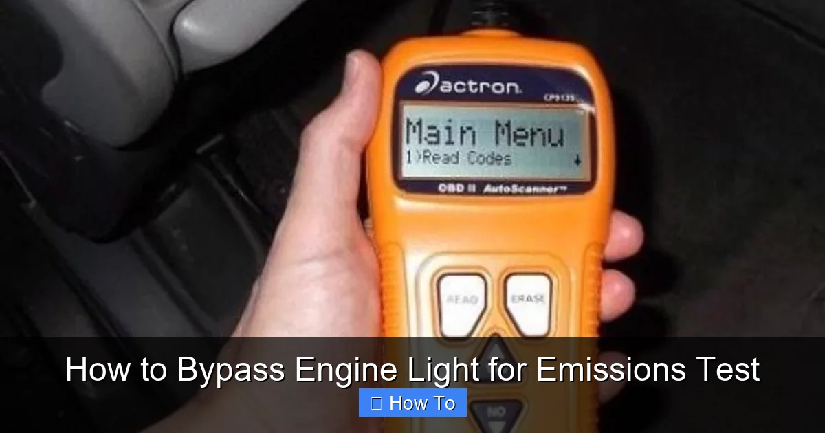 How to Bypass Engine Light for Emissions Test