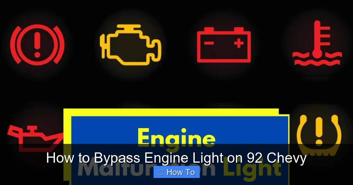 How to Bypass Engine Light on 92 Chevy