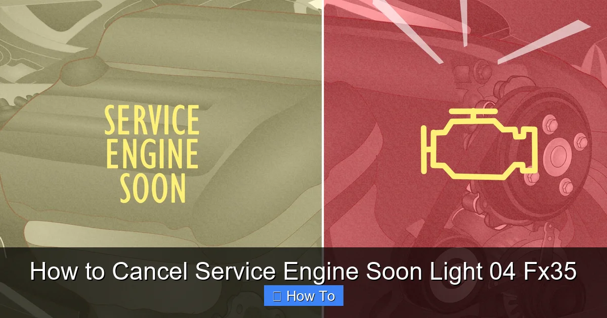 How to Cancel Service Engine Soon Light 04 Fx35