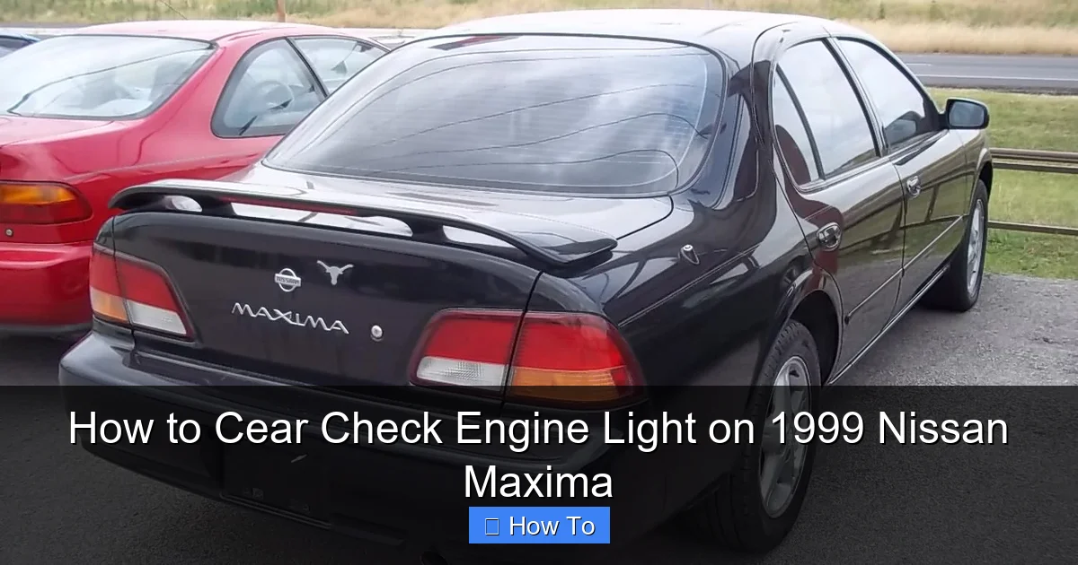 How to Cear Check Engine Light on 1999 Nissan Maxima