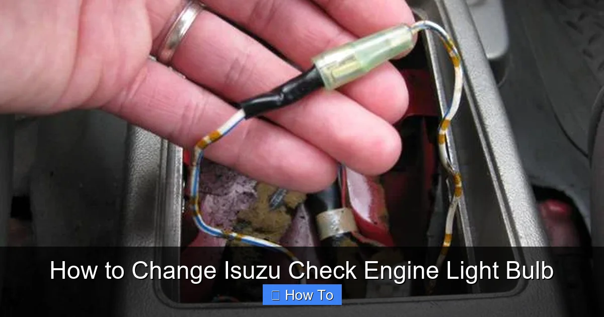 How to Change Isuzu Check Engine Light Bulb