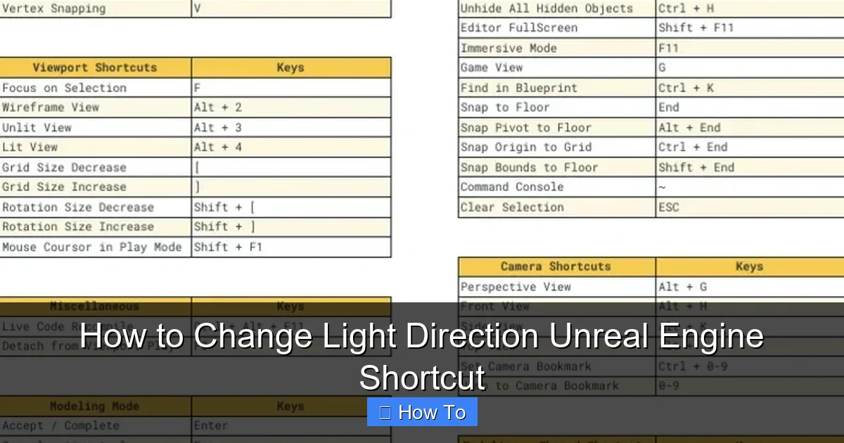 How to Change Light Direction Unreal Engine Shortcut