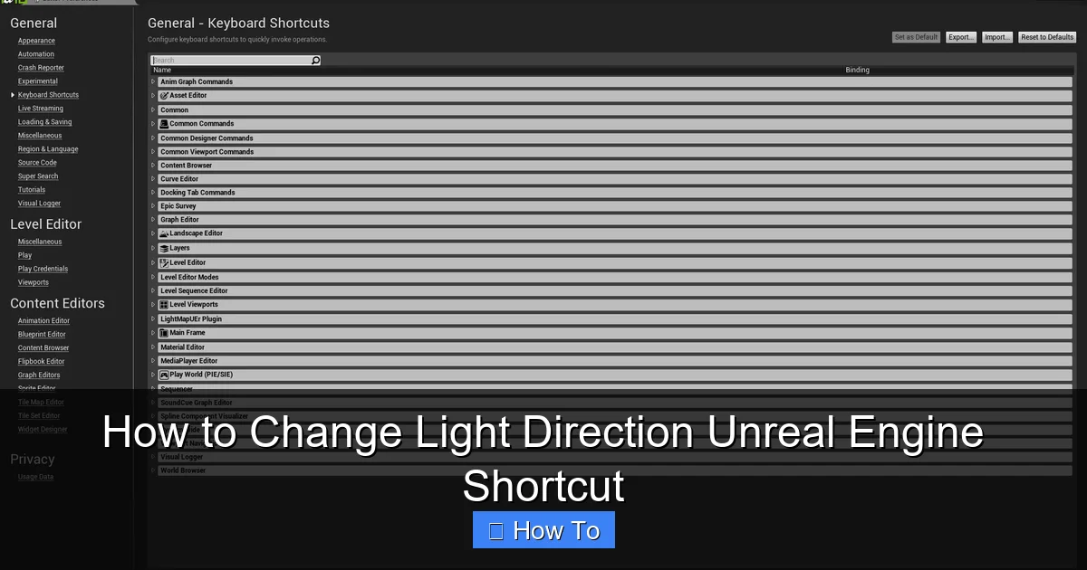 How to Change Light Direction Unreal Engine Shortcut