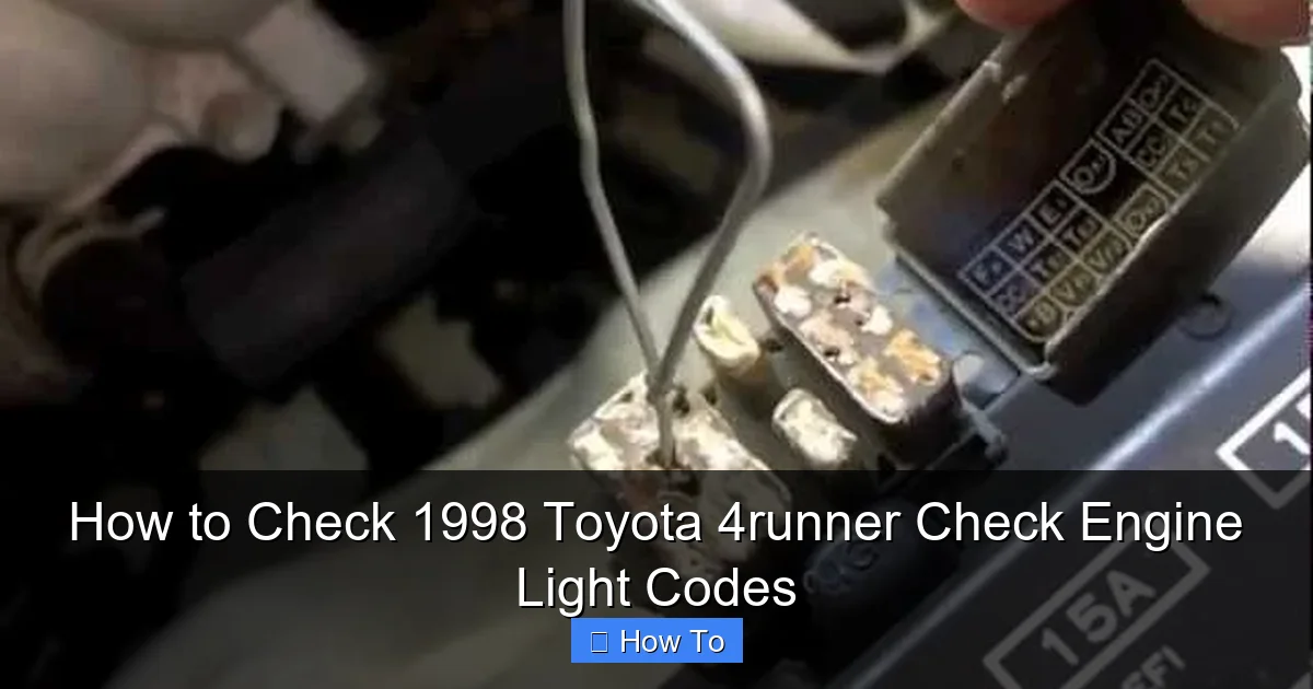 How to Check 1998 Toyota 4runner Check Engine Light Codes