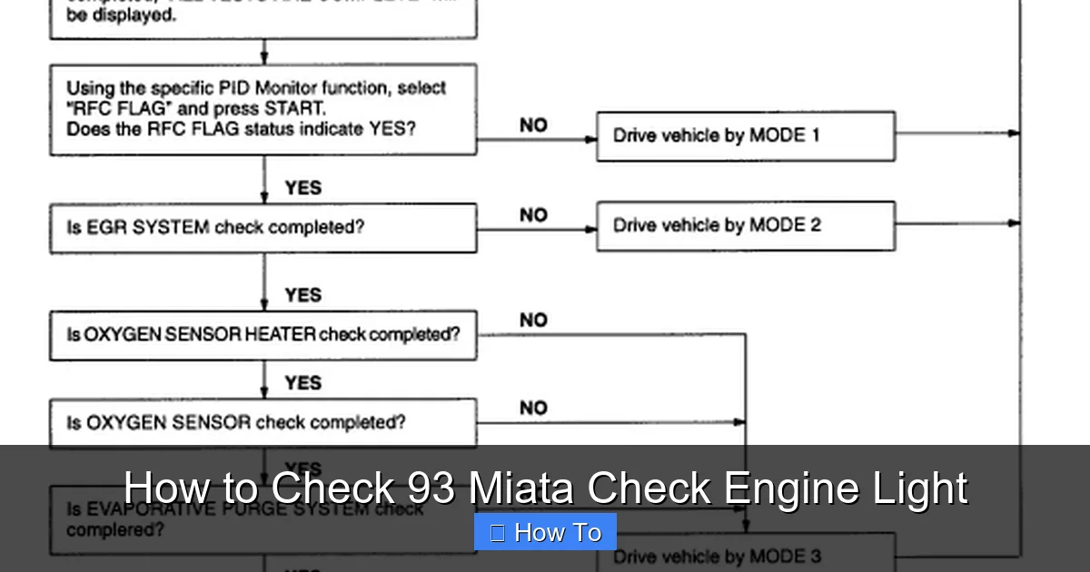 How to Check 93 Miata Check Engine Light