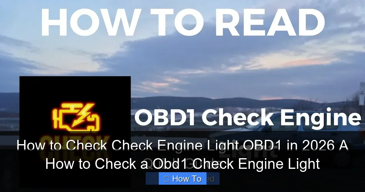 How to Check a Obd1 Check Engine Light