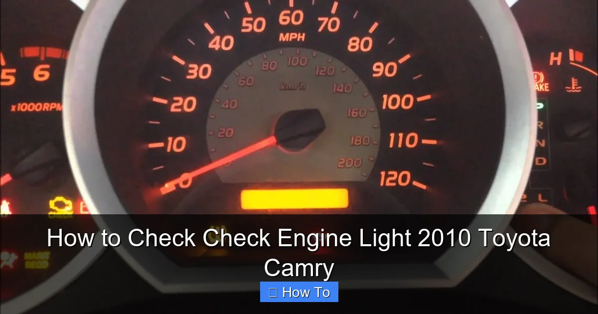How to Check Check Engine Light 2010 Toyota Camry