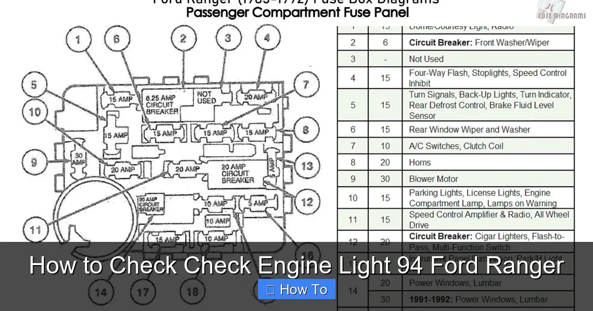 How to Check Check Engine Light 94 Ford Ranger