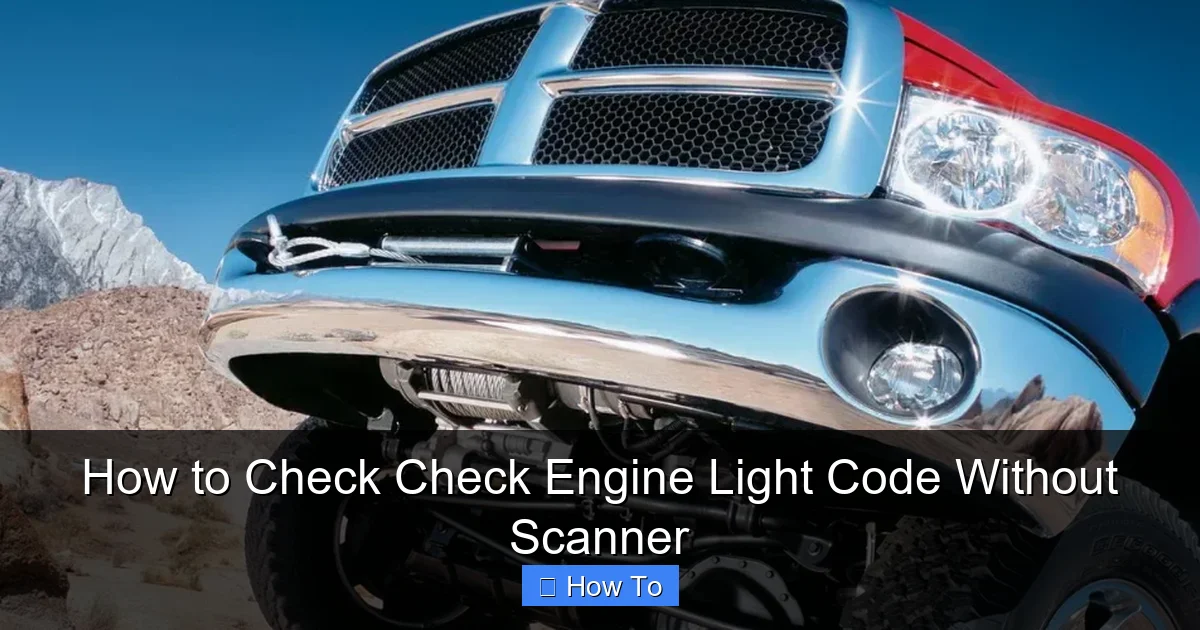 How to Check Check Engine Light Code Without Scanner
