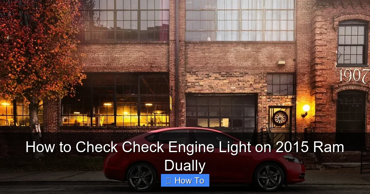 How to Check Check Engine Light on 2015 Ram Dually