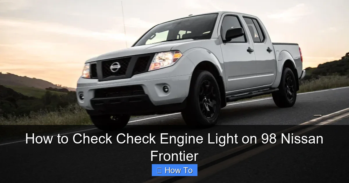 How to Check Check Engine Light on 98 Nissan Frontier
