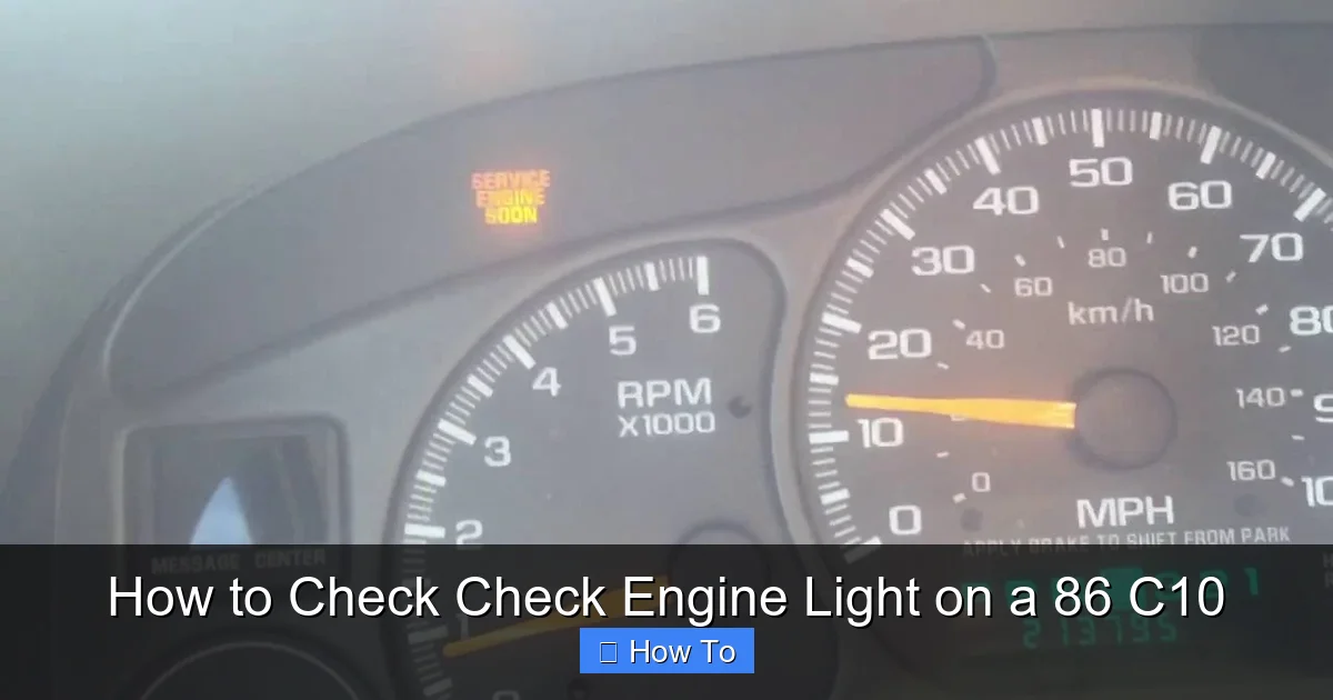How to Check Check Engine Light on a 86 C10