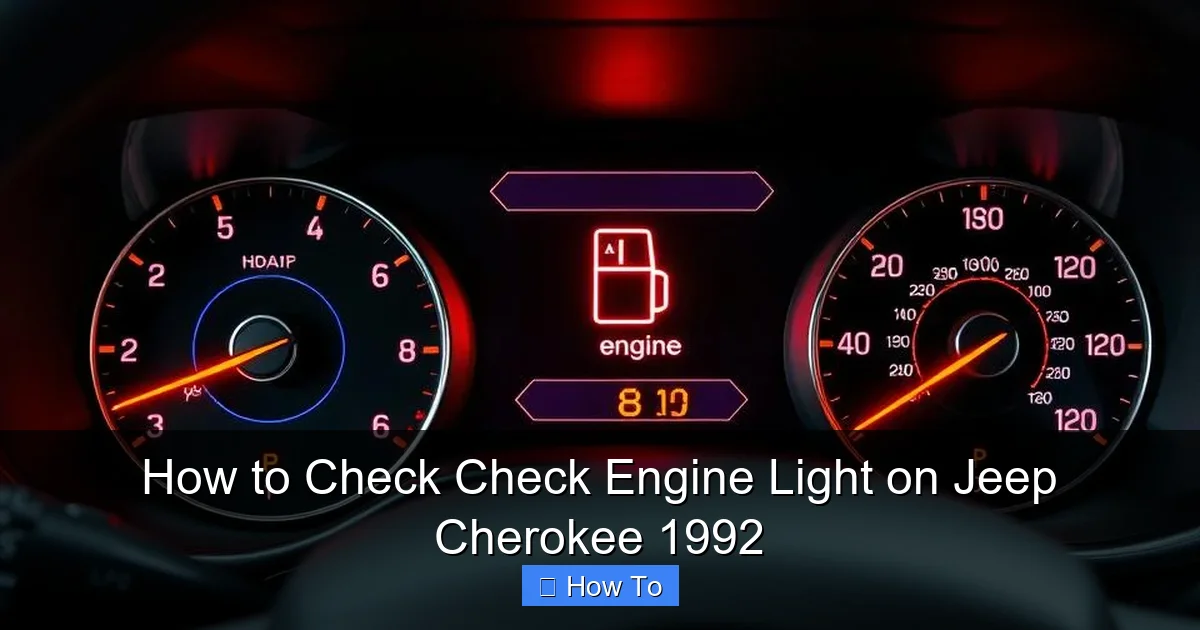 How to Check Check Engine Light on Jeep Cherokee 1992