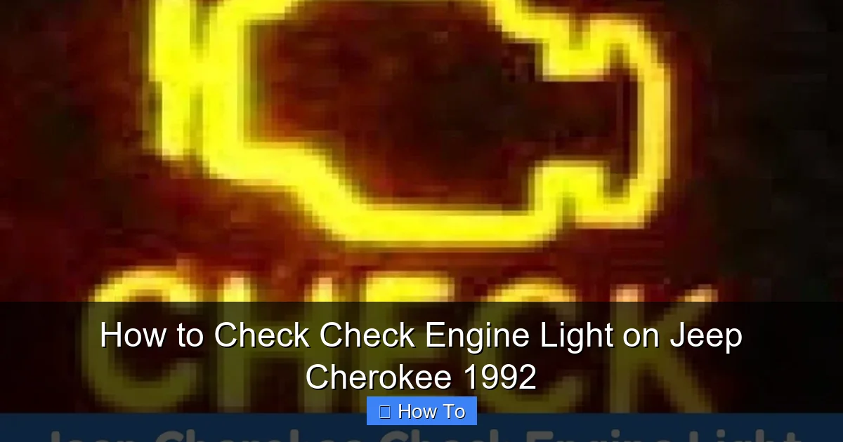 How to Check Check Engine Light on Jeep Cherokee 1992
