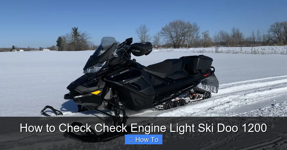 How to Check Check Engine Light Ski Doo 1200