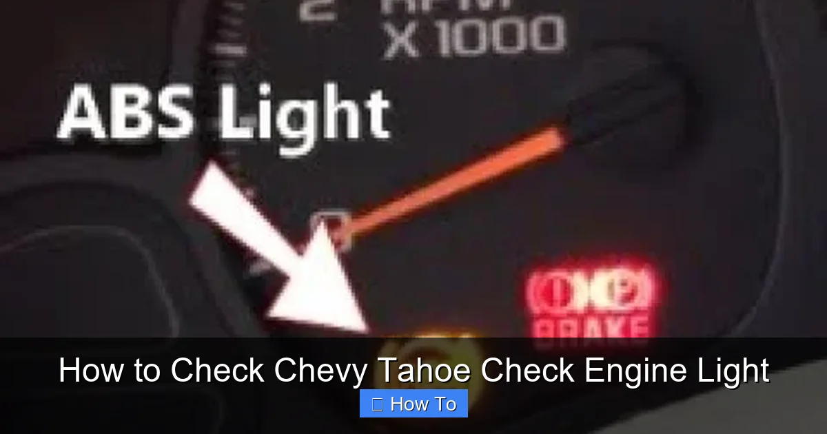 How to Check Chevy Tahoe Check Engine Light