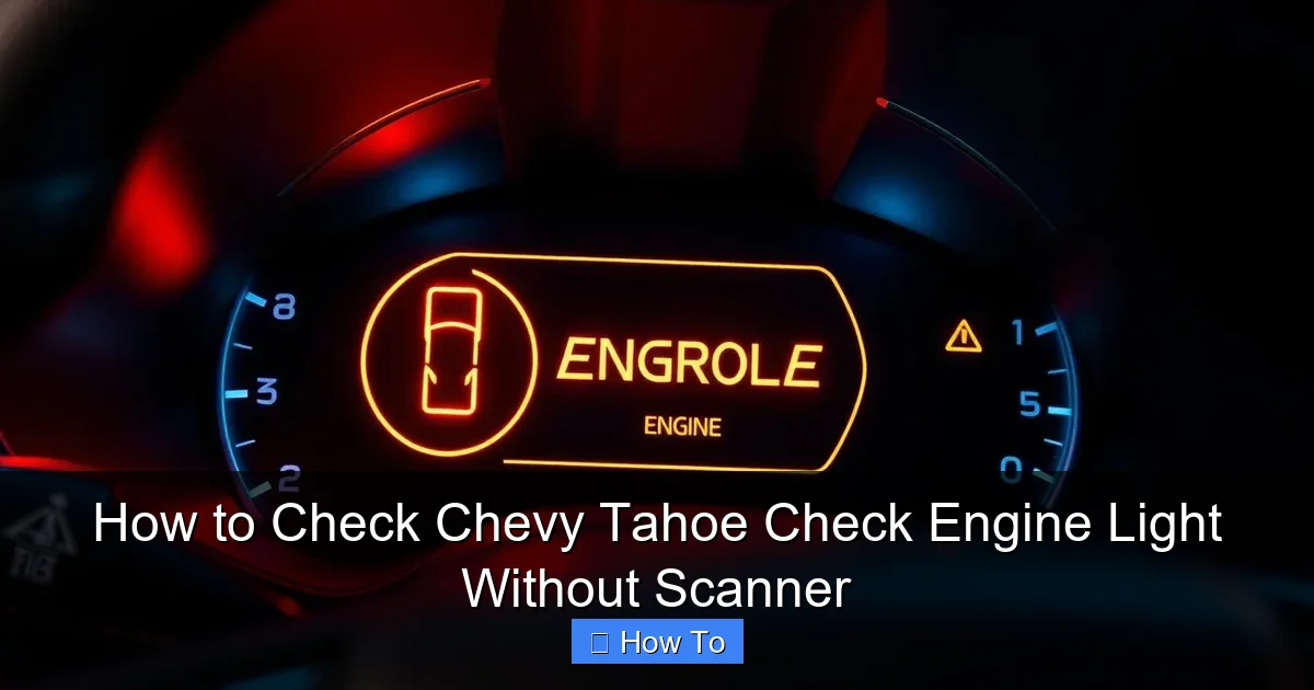 How to Check Chevy Tahoe Check Engine Light Without Scanner