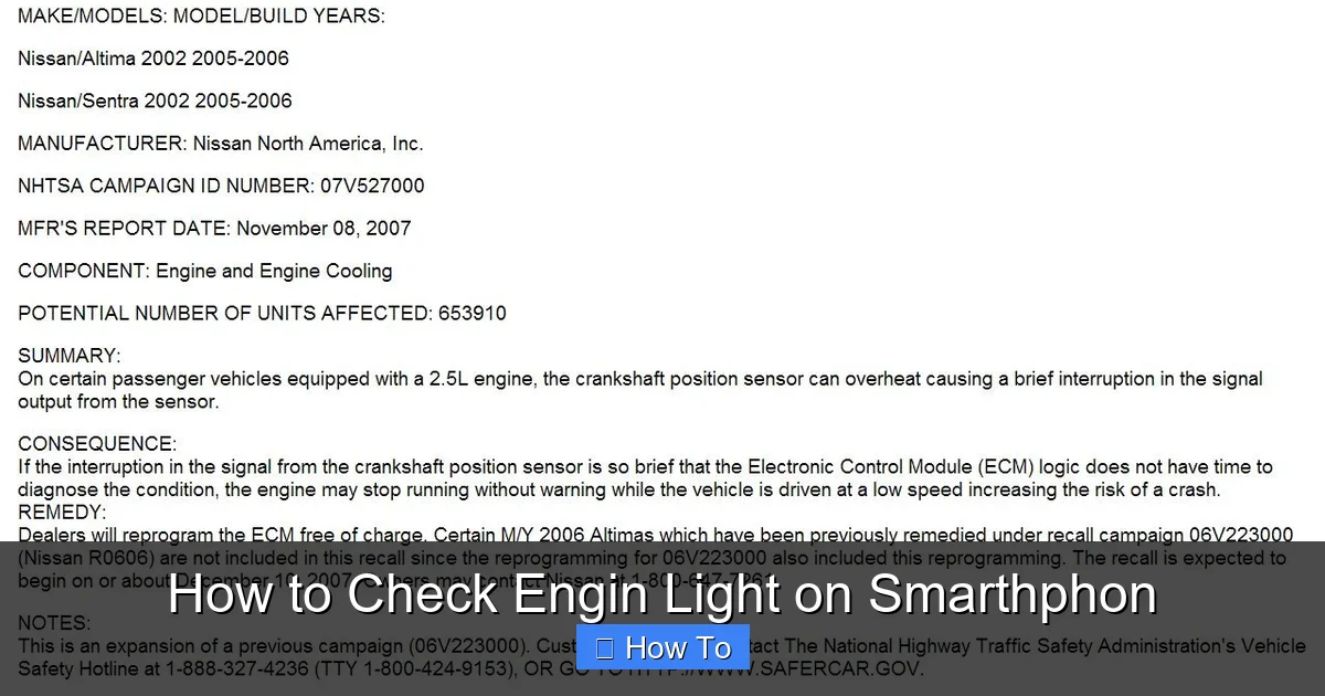 How to Check Engin Light on Smarthphon
