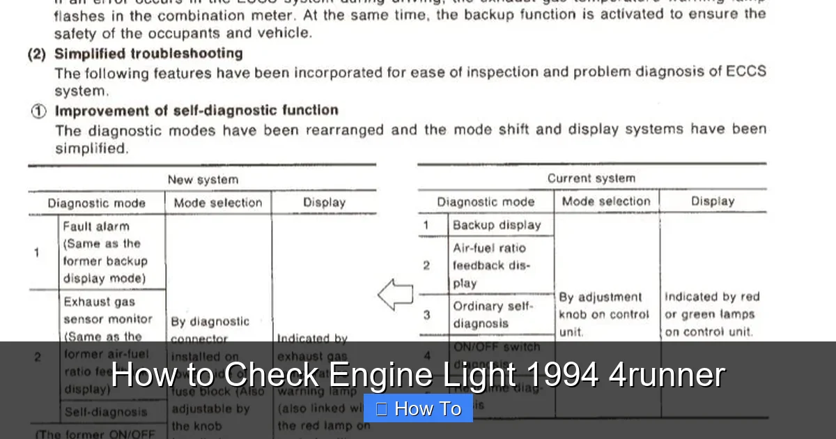 How to Check Engine Light 1994 4runner