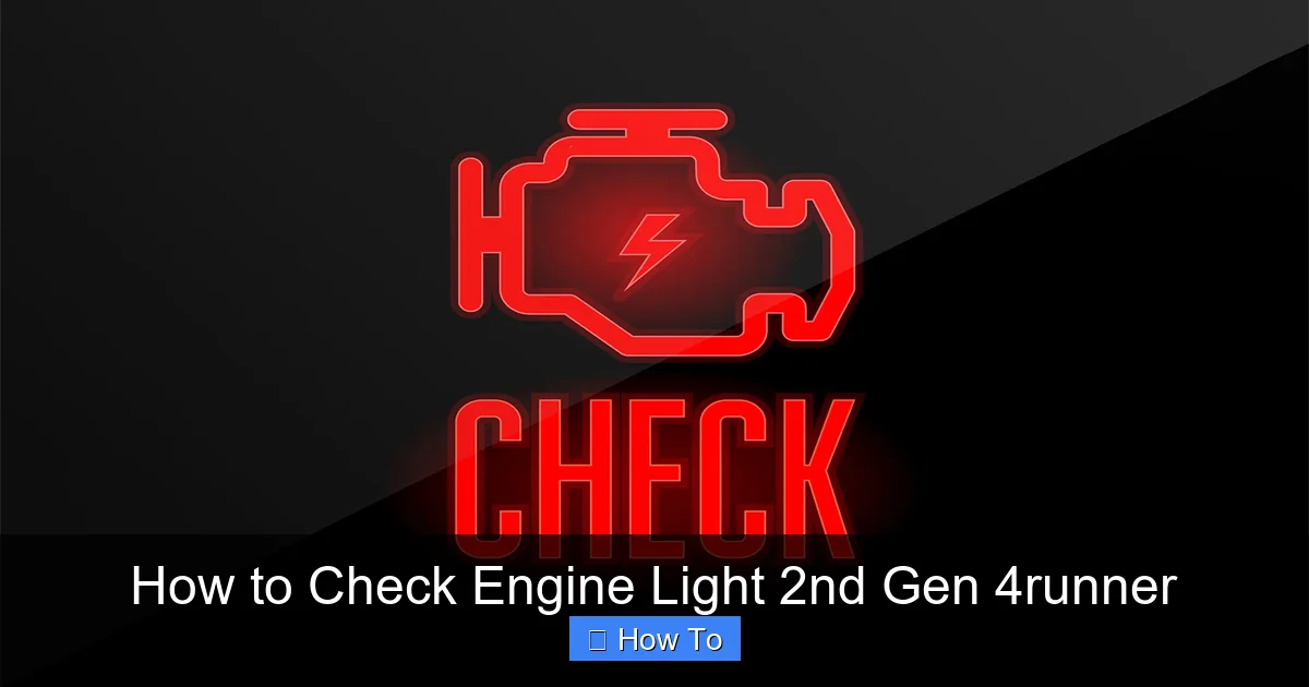 How to Check Engine Light 2nd Gen 4runner