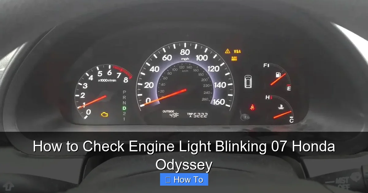 How to Check Engine Light Blinking 07 Honda Odyssey