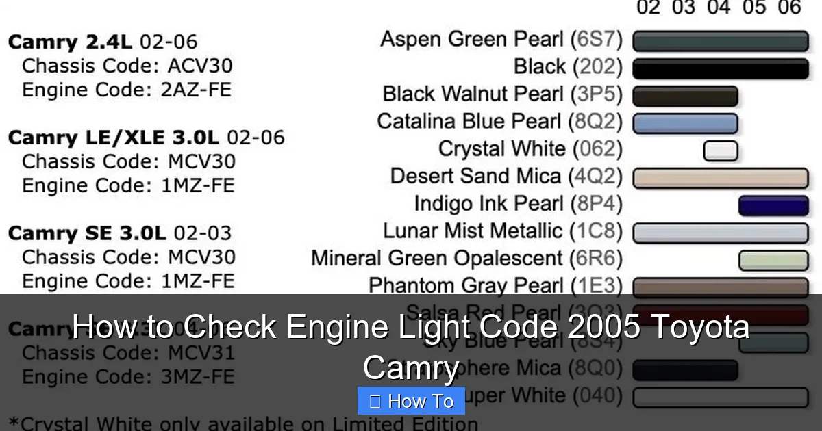 How to Check Engine Light Code 2005 Toyota Camry