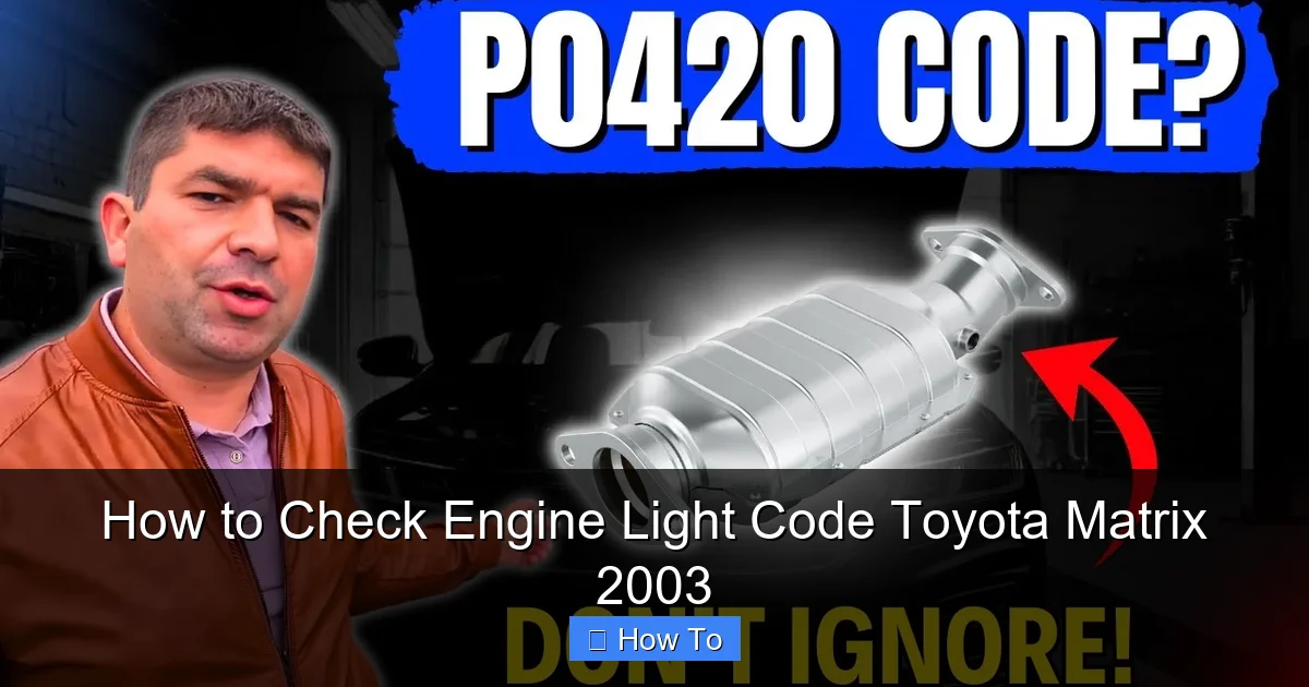 How to Check Engine Light Code Toyota Matrix 2003
