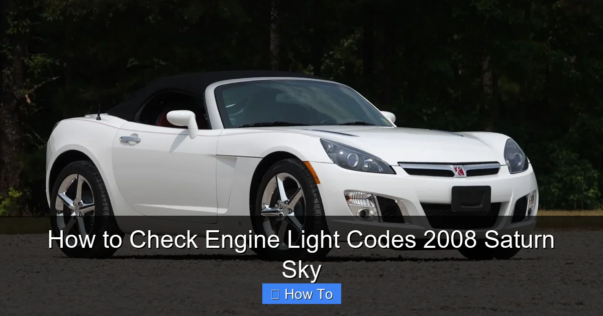 How to Check Engine Light Codes 2008 Saturn Sky