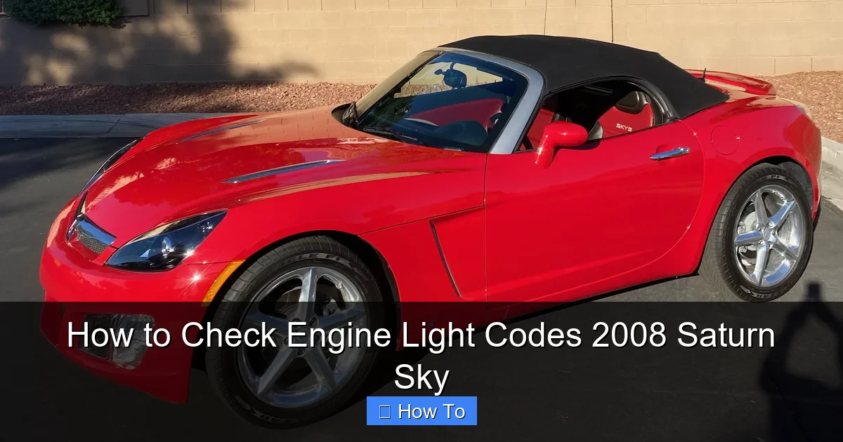 How to Check Engine Light Codes 2008 Saturn Sky
