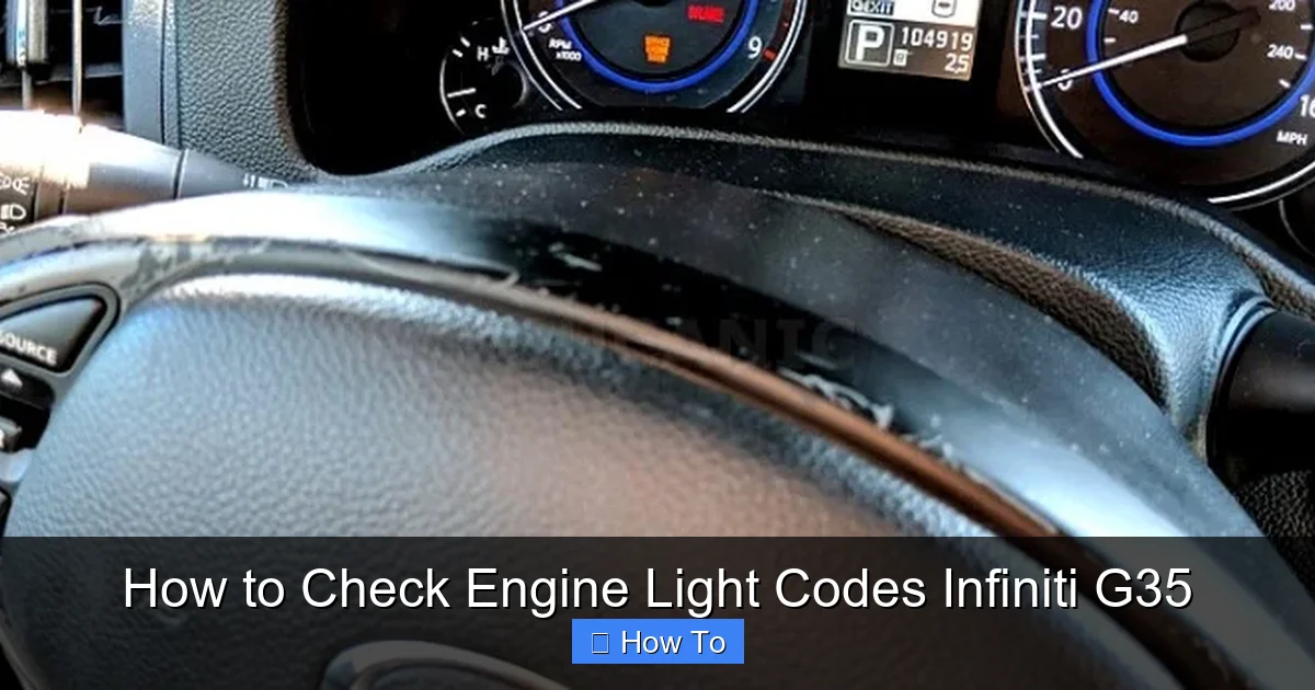 How to Check Engine Light Codes Infiniti G35