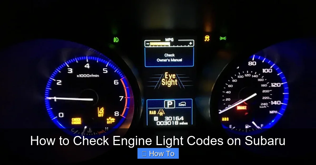 How to Check Engine Light Codes on Subaru