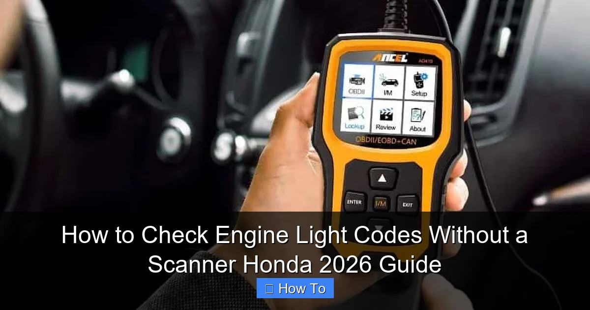 How to Check Engine Light Codes Without a Scanner Honda 2026 Guide