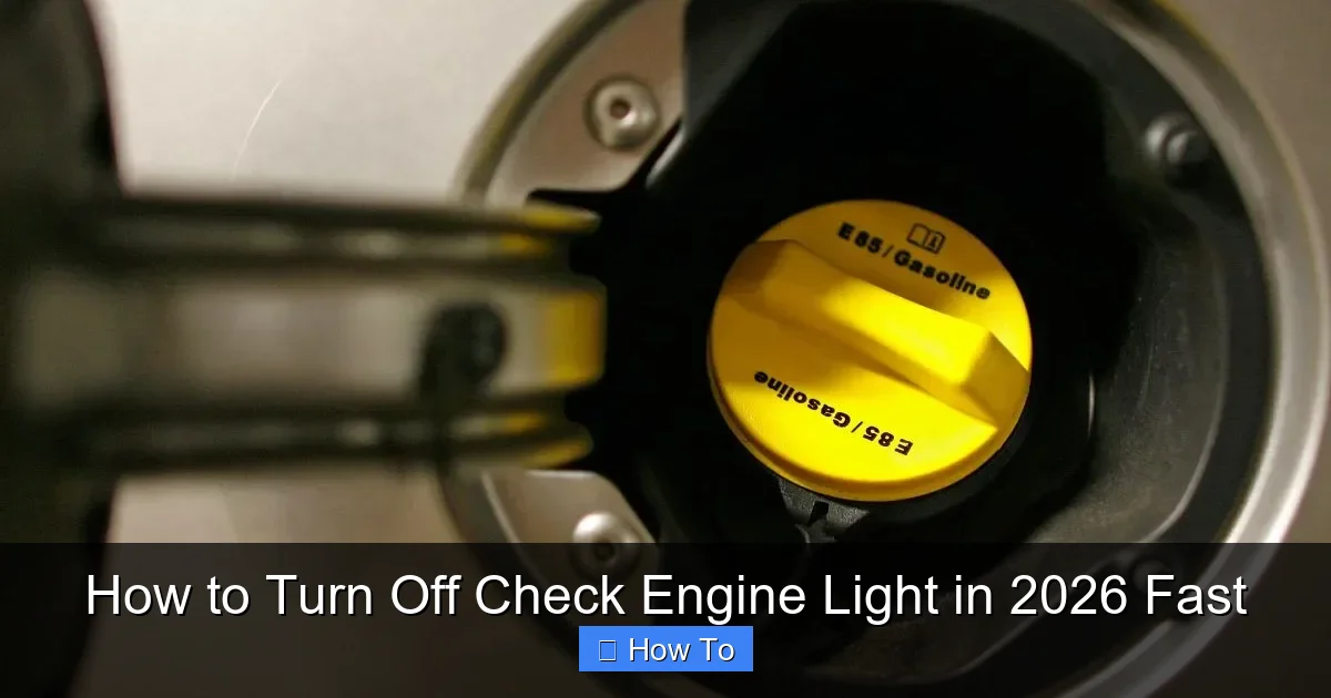 How to Turn Off Check Engine Light in 2026 Fast