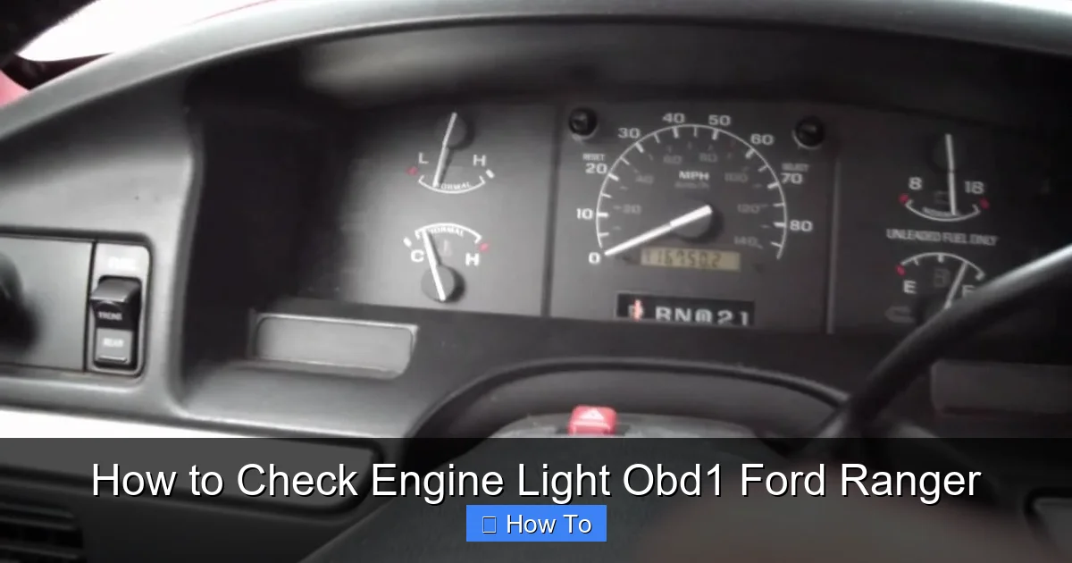 How to Check Engine Light Obd1 Ford Ranger