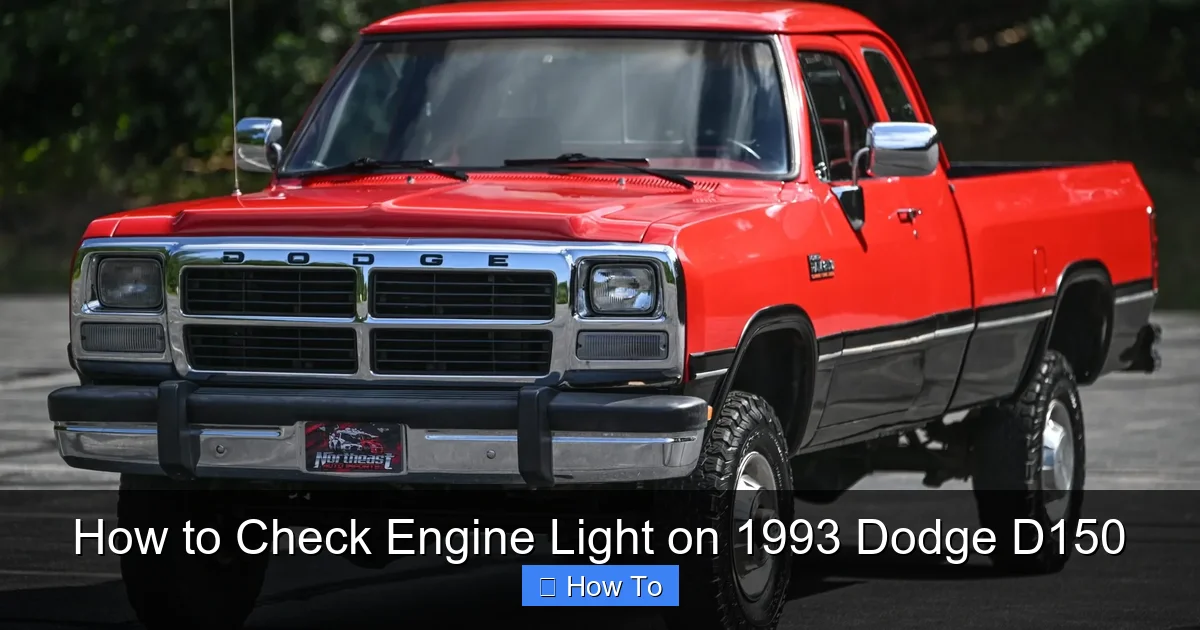 How to Check Engine Light on 1993 Dodge D150