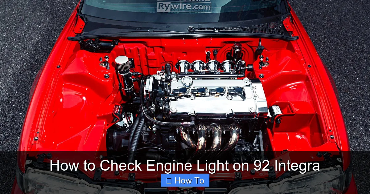 How to Check Engine Light on 92 Integra