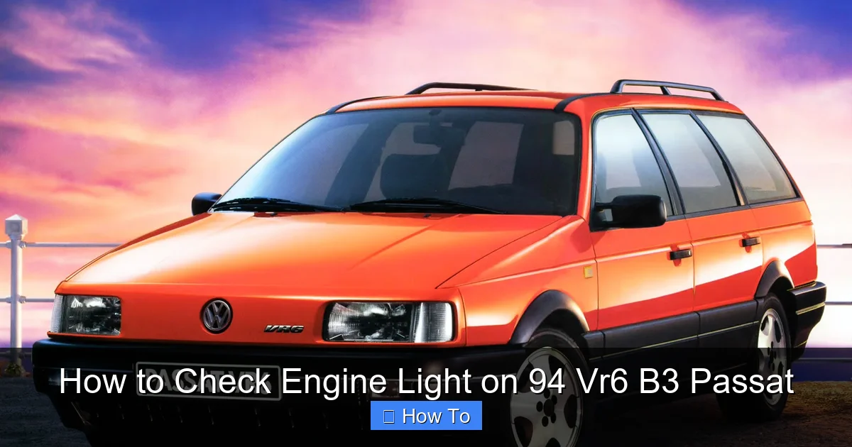 How to Check Engine Light on 94 Vr6 B3 Passat