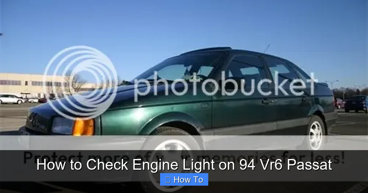 How to Check Engine Light on 94 Vr6 Passat