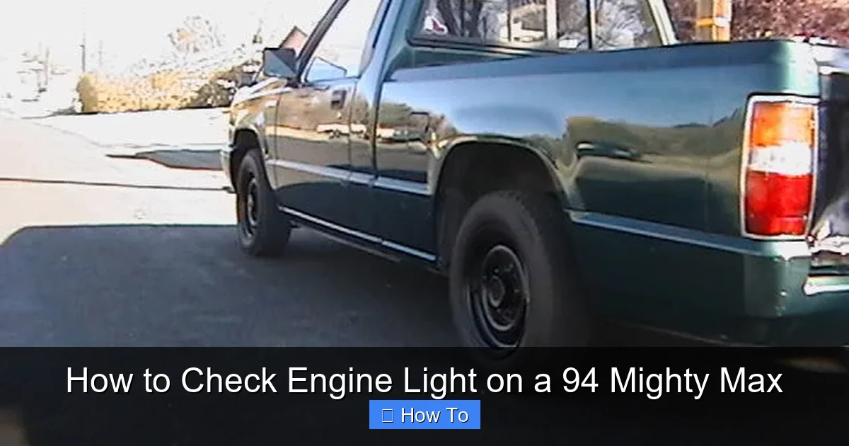 How to Check Engine Light on a 94 Mighty Max